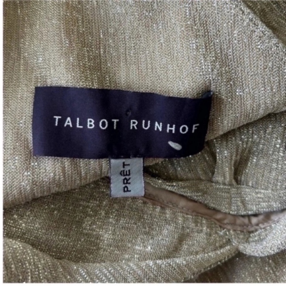 Talbot Runhof Gold Ruched Cocktail Dress - Picture 6 of 10